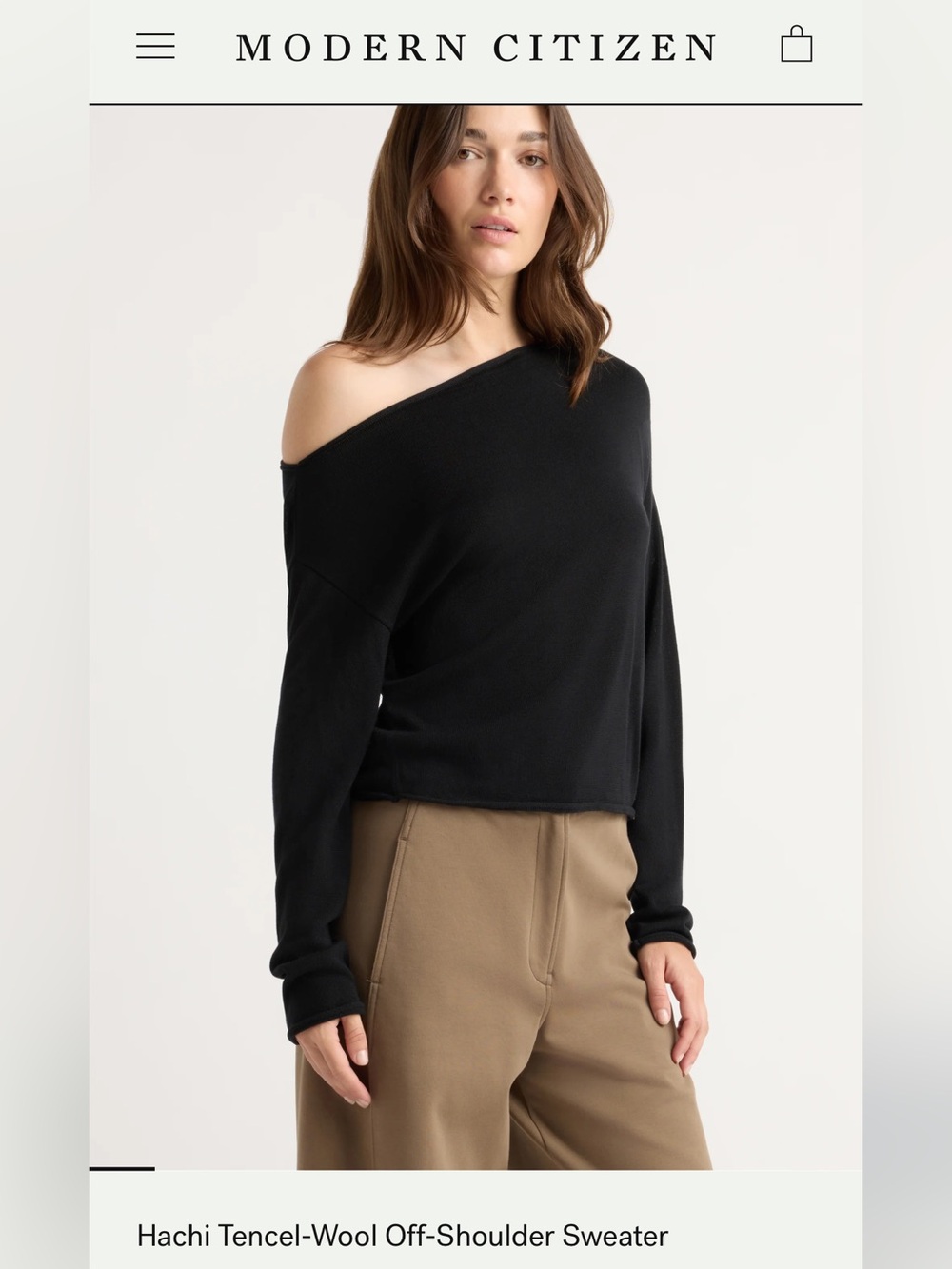 Modern Citizen Hachi Off-Shoulder Sweater in Red, Size S